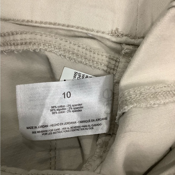 Women's Nine West 10 Medium Pull On Pants Khaki Ankle Stretch Elastic Waistband - Picture 9 of 9